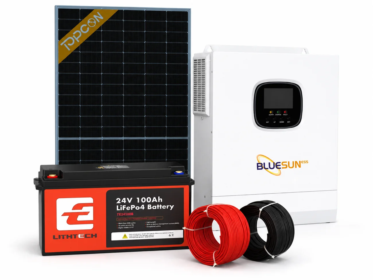 Kit solar off-grid de 3 kW con batería de litio y paneles solares