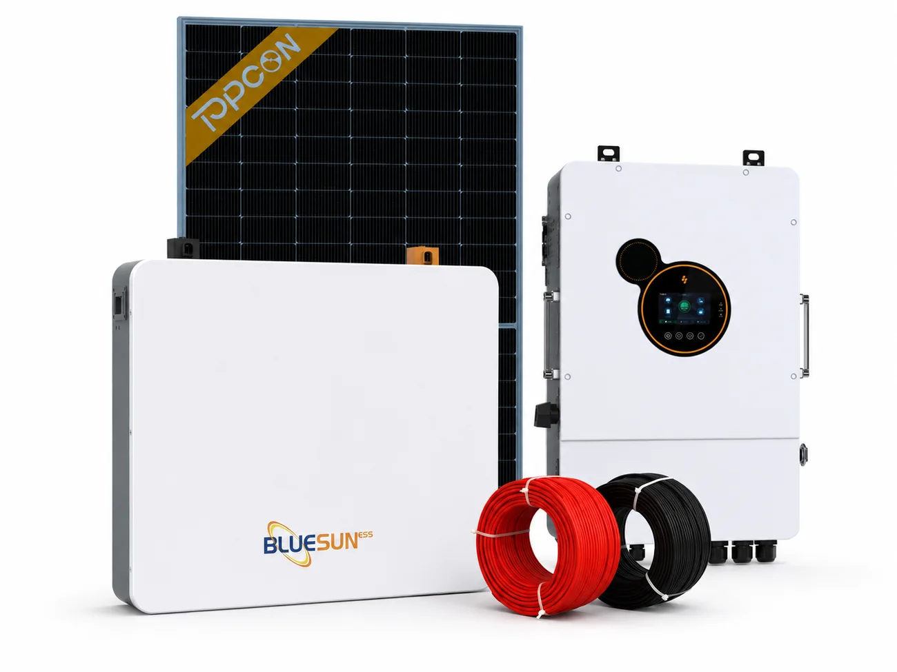 Kit solar híbrido de 8 kW con paneles solares bifaciales inversor y batería de litio